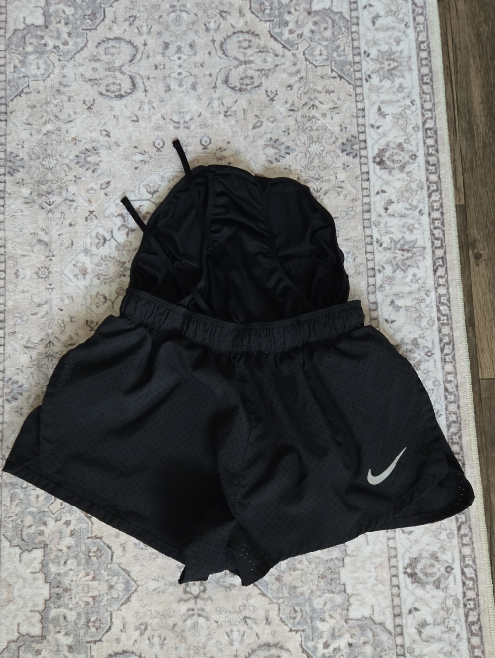 Men's Nike Small Dri-Fit Fast Split Hem 2" Lined Running Shorts EUC Black